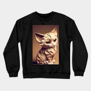 Cute Cat Portrait Paper Art Style Crewneck Sweatshirt